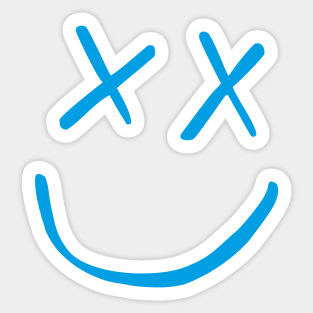 Blue Smiley Sticker